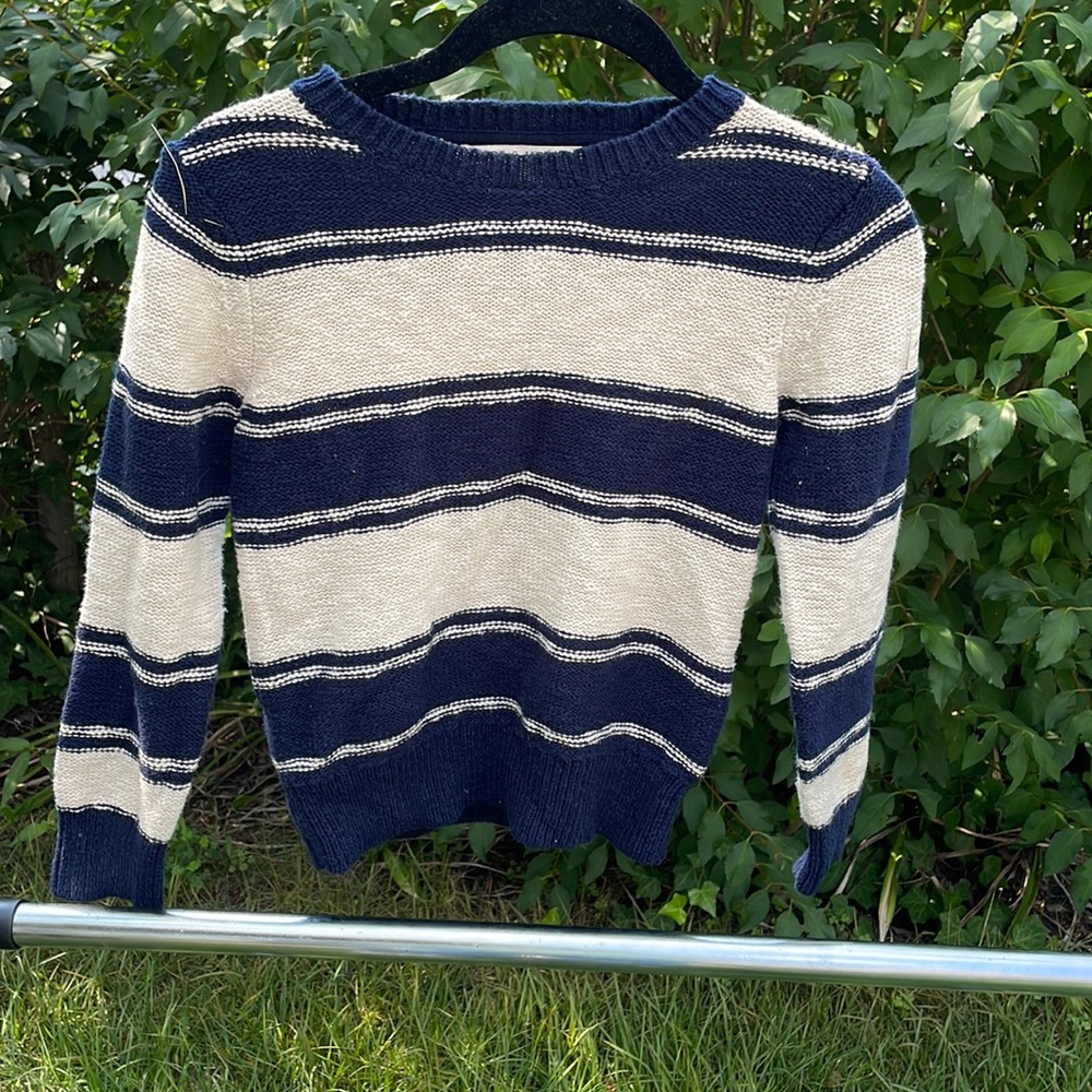 Cream and navy sweater
